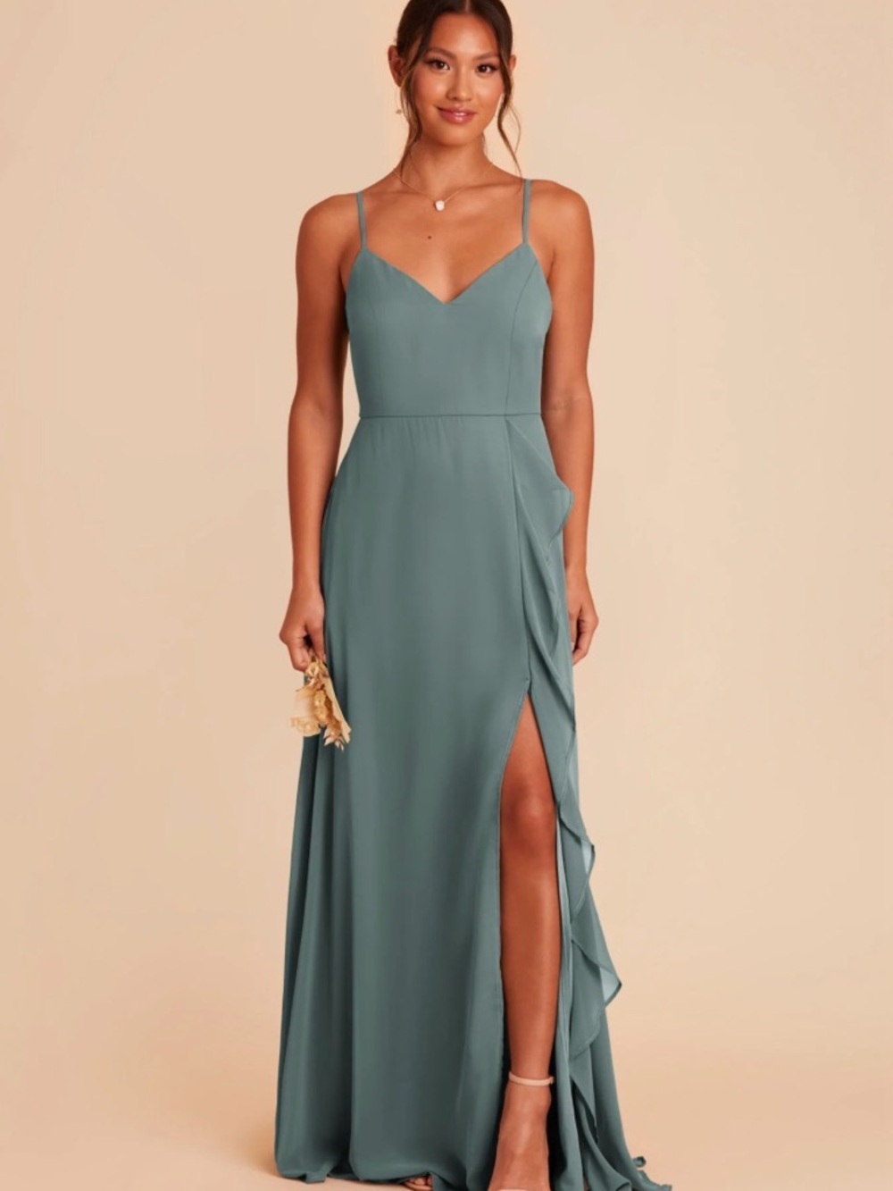 Birdy Grey Theresa Chiffon Dress in Sea Glass - XS